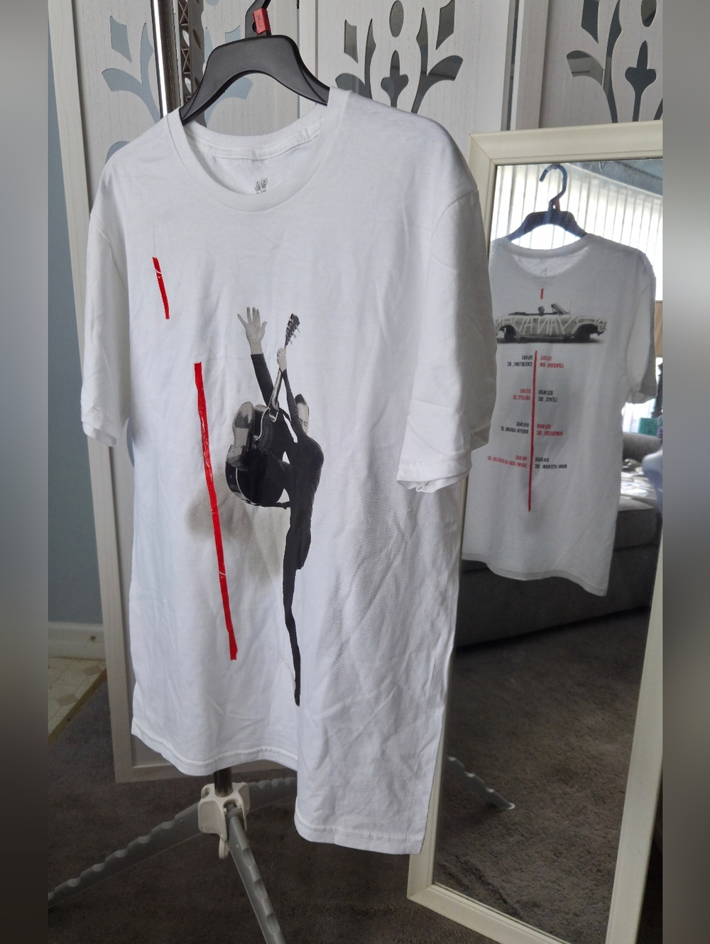Bryan Adams Tour T Shirt Ceremony of Roses White Graphic Tee Medium NWOT